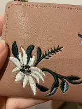 Billetera corta con estampado de flores para mujer, monedero pequeño con cremallera, tarjetero de cuero