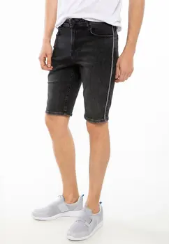 

DeFacto Mens Summer Cool Black Denim Short Fit Mid-waist Short Denim Jeans Bermuda K0286AZ18HSNM40-K0286AZ18HS