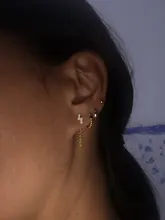 Pendientes de tuerca de cadena de serpiente para mujer, aretes de borla de Plata de Ley 925, Color dorado y plateado, joyería de moda, 1 Uds.