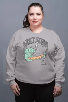 

Angemiel Wear Skeleton Surfer Gray Female Sweatshirt