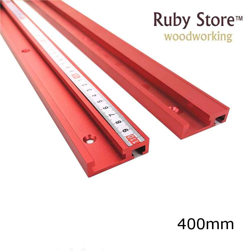 400mm Standard Aluminium T-track 45mm Width with Self Adhesive Metric Scale