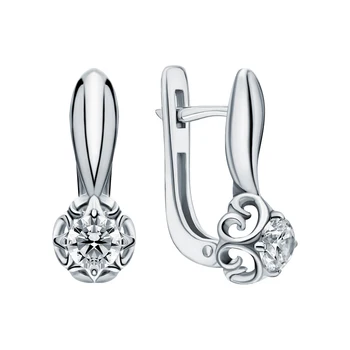 

Silver earrings with cubic zirconia sunlight sample 925