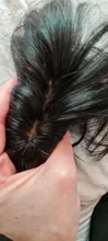 Halo Lady-Clip de belleza para mujer, cabello humano con explosión de flequillo, pieza central, pelo lacio brasileño no Remy para la pérdida de cabello