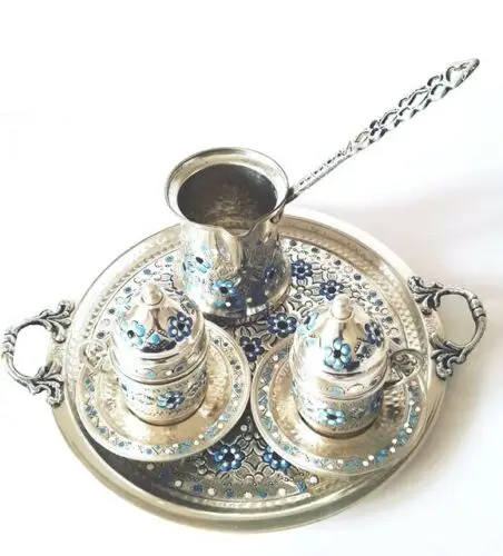 

Turkish Coffee Serving Set-Coffee Porcelain Cup&Saucer,Coffee Maker Pot