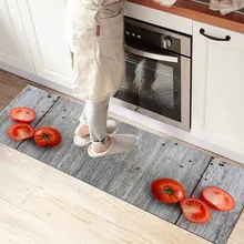 Else коричневый деревянный на красном Tomatos 3d принт Нескользящая микрофибра перед кухонной стойкой современный декоративный моющийся коврик