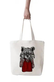 

Angemiel Bag Large Tattoo Cool Animal Character Shopping Beach Tote Bag