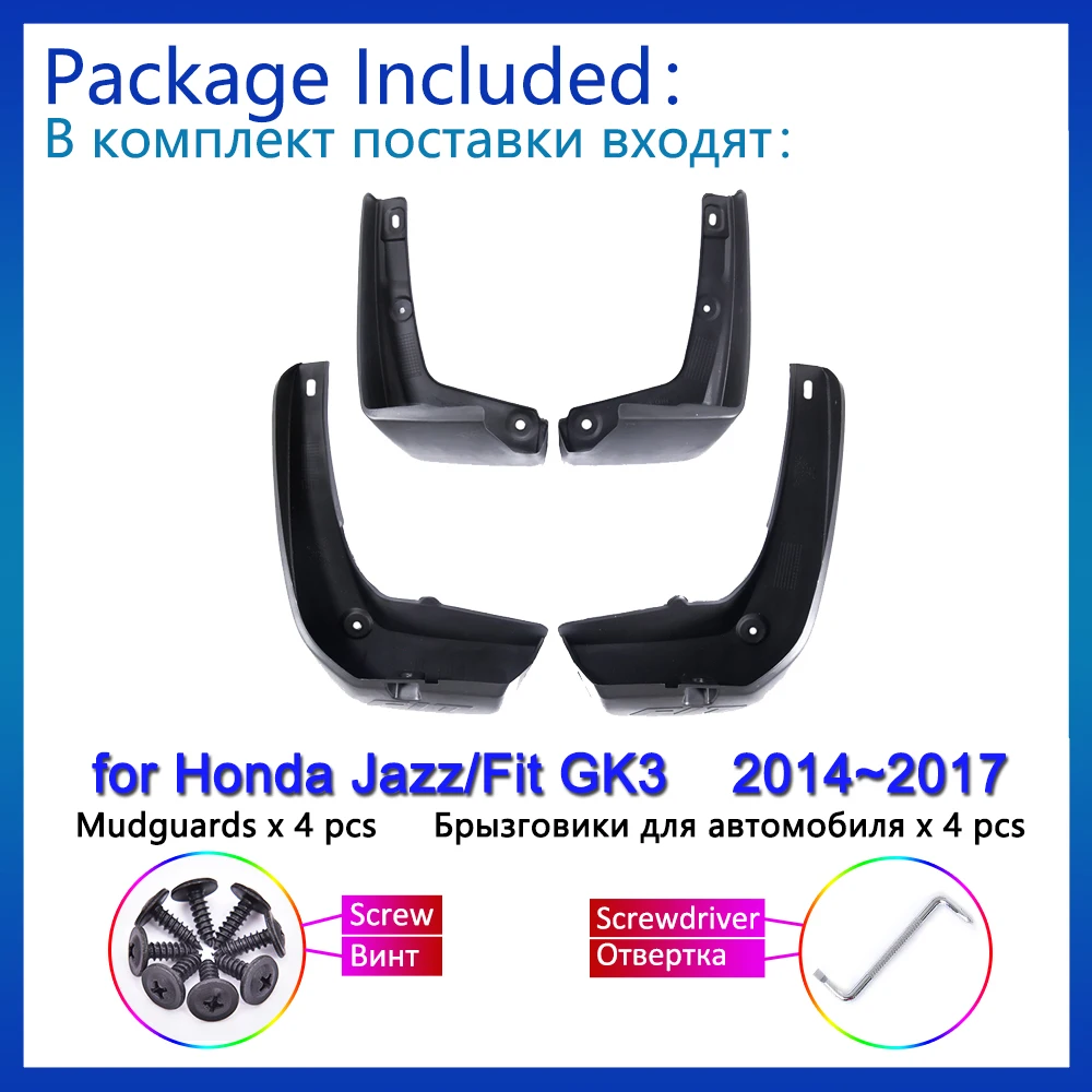 Paraspruzzi per Honda Jazz Fit GK3 2014 2015 2016 2017 paraspruzzi paraspruzzi parafanghi parafango anteriore ruota posteriore accessori per lo styling dell'auto