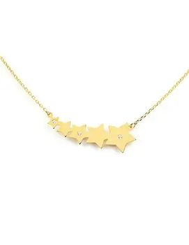 

Necklace gold stars with zircons (9Kts)