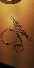 10 uds/1,5/2mm llavero EDC Etiqueta de cuerda de alambre de acero inoxidable lazo de Cable tornillo dispositivo de bloqueo clave llavero círculo campamento utensilio para colgar