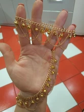 Tobillera con cadena metálica dorada para mujer, cadena para tobillo con borla, campanas cadena con sonido, pulsera para tobillo, joyería para pie, 2017