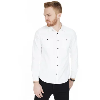 

Buratti Pockets Detail Straight Male High Quality Long Sleeve Slim Fit Business Casual Shirt Men's Cotton Dress Shirts Wedding Formal Sh