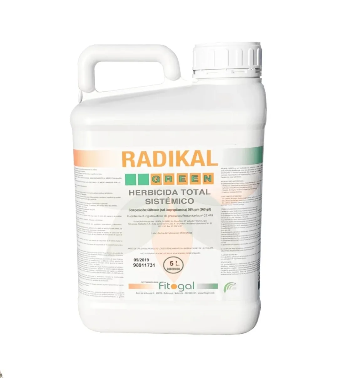 Fitogal Radikal green Ultra Plus Контейнер 5 л гербицид полное неостаточное системное действие