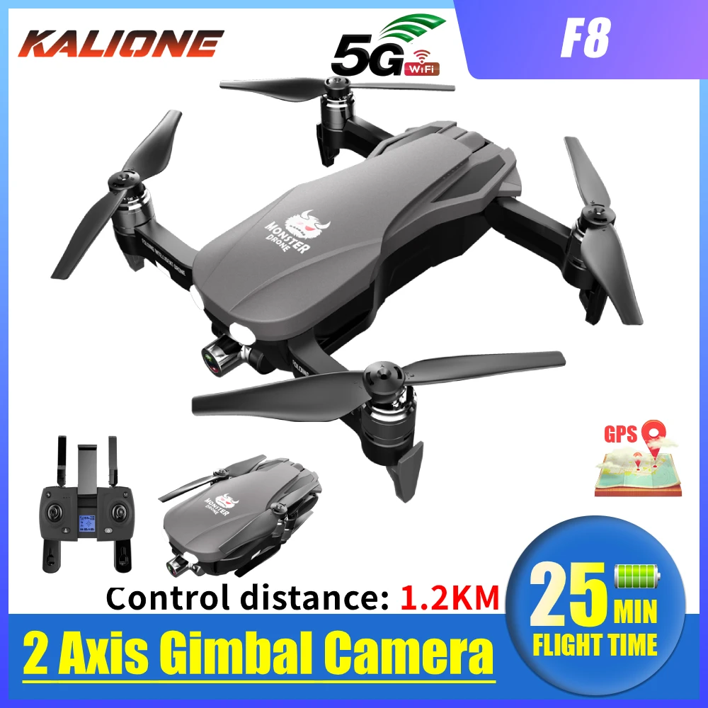 F8 Drone 4K 5G WIFI GPS Drones with Camera HD Anti shake Gimbal 1 km Quadrocopter SD card dron