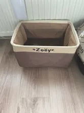Caja de almacenamiento personalizada para mascotas, cestas de almacenamiento para perro, ropa, juguetes para perros, sin olor, impresión gratuita, nombre de Perro con pata bonita
