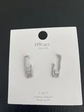 Pendientes de tuerca geométricos de estilo coreano para mujer, aretes de circonita cúbica Micro pavimentada de Color oro blanco