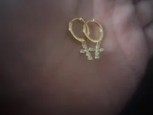 ROXI-pendientes de aro con Cruz para mujer, joyería de compromiso, plata 925, CZ, Kolczyki Damskie