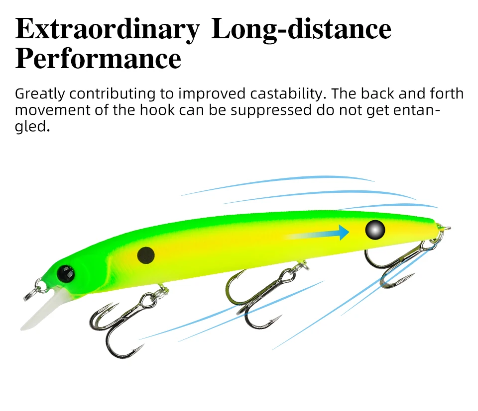 TSURINOYA Suspending Minnow Angelköder 92SP DW78 92mm 9g Weitwurfköder für Hecht 3 Haken Hartköder Crankbait Wobbler Jerkbait – Detail 9