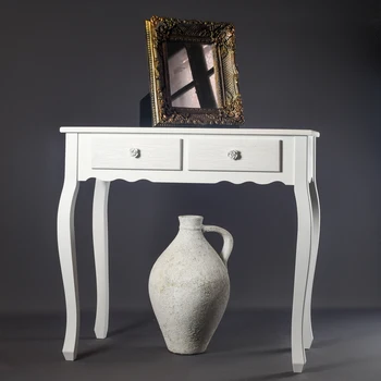 

Console wood legs White broken 2 drawers 80X40X75