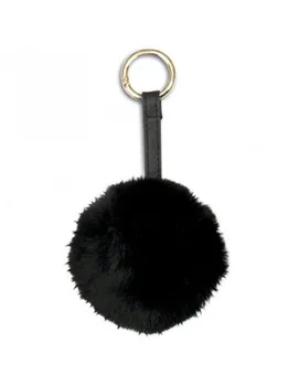 

Black POMPON plush keychain