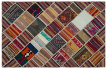 

Handmade Natural Vintage Patchwork Rug Area Rug 155x238 Cm-5'1''X7'10''