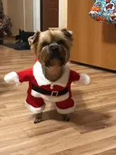 Christmas Pet Dog Cat Costumes Funny Santa Claus Costume For Dogs Cats Winter Warm Dog