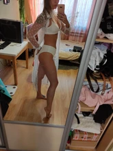 Womens Swimsuits Swimwear Bikini-Set Ribbed Push-Up Black INGAGA High-Waist Biquini