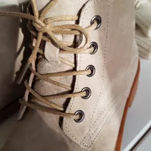 BeauToday-Botas de nieve de lana de piel auténtica para mujer, zapatos de plataforma con cordones y punta redonda, longitud hasta el tobillo, hechos a mano, para invierno, 03281