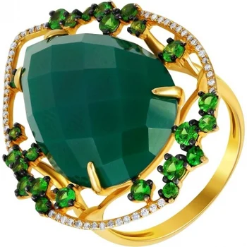 

Jay VI agate ring with diamonds in Yellow Gold