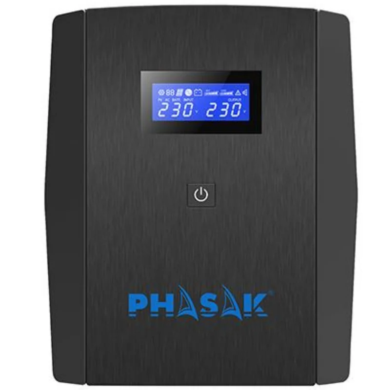 PHASAK PH 7315, 1560VA, 900W, interactive, AVR, 4 SCHUKO plugs, management Software, smart, Rj45 line protection