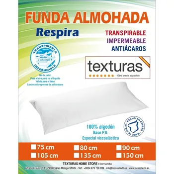 

TEXTURES HOME-pillow Case Waterproof and Breathable, Cotton 100% White (Special viscoelastic)