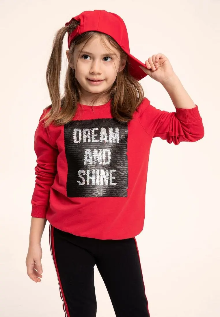 DeFacto Girl New Crewneck Letter Pattern Hooded Casual Sweat Sportwear Fashion Autumn Hoodies Pullovers - K4570A619SP | Мать и ребенок