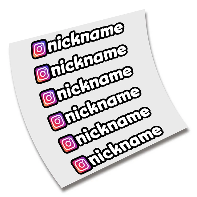 autocollant / sticker/ decal / lettrage instagram avec nom