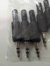 5 unids/lote conector de auriculares de 3,5mm macho conector de audio de dos canales 3,5 Mm con carcasa de plástico negro tamaño 5x0,9 cm