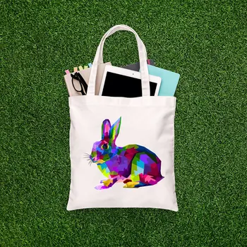 

Angemiel Bag Colorful Rabbit Picture Shopping Beach Tote Bag