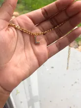 Pequeño A-Z inicial carta pulseras para mujeres Acero inoxidable letras doradas Eslabón cubano tobillera pulsera de la joyería de Boho, regalo de Navidad