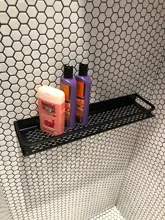 Shampoo Shelf Organizer-Rack Cosmetic-Shelves Kitchen-Nets Black Aluminum Wall-Mounted