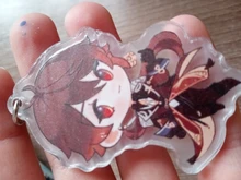 Genshin-Llavero de 11 estilos, Base de acrílico, regalo para seguidores, Genshin Impact Zhongli Diluc Venti Paimon