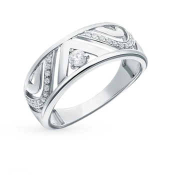 

Silver ring with cubic zirconia sunlight sample 925