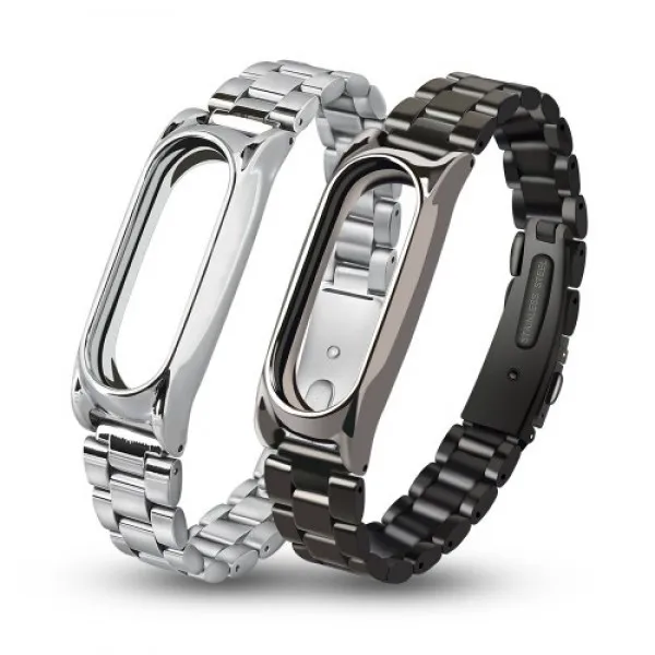 Металлический ремешок для Xiaomi Mi Band 3 Stainless(серебристый