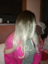 HAIR Wig Light Blonde Platinum Middle-Part Heat-Resistant Cosplay Brown Long-Wavy Natural