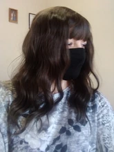 SHANGKE-Peluca de cabello sintético para mujer, cabellera larga de ondas al agua con flequillo, color marrón frío, resistente al calor, corte Bob, Cosplay diario