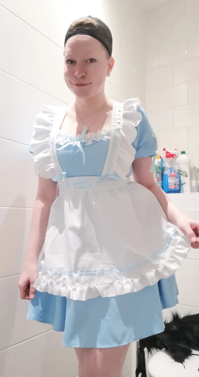 Bonito conjunto de vestido de traje de animación Lolita Maid