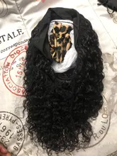 Younsolo-pelucas de cabello humano brasileño Remy para mujeres negras, diadema con ondas, sin pegamento, peluca y bufanda, 8-28 pulgadas