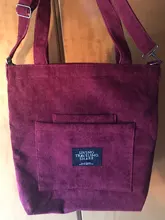 Bolso de hombro de pana para mujer, de tela a rayas, informal, con cremallera, cruzado de lona, Lindo bolso compras