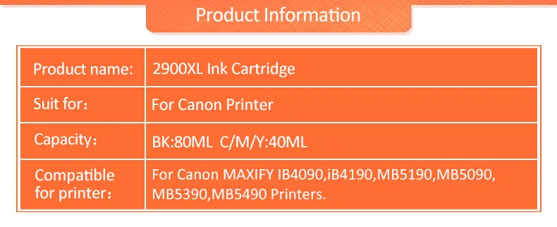 Чернильный картридж для Canon MAXIFY IB4090 iB4190 MB5190 MB5090 MB5390 MB5390 MB5490 принтер для принтера ICEHTANK PGI 2900