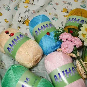 

Italian yarn Anna 16. 100% Egyptian мерсеризованных cotton. One bundle 100 gram 530 meters