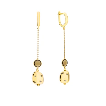 

Silver earrings with sitals and cubic zirconium sunlight sample 925