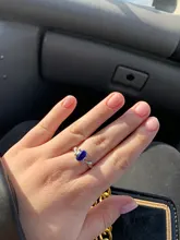 Anillo Vintage de cristal con lapislázuli azul, joyería para Cosplay, 1 unidad