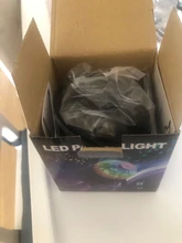 Bola de discoteca giratoria para fiesta, luz de fiesta giratoria activada por sonido, iluminación RGB 3LED de 3W para Navidad, boda, eventos, ángulo de haz, color negro con funda transparente