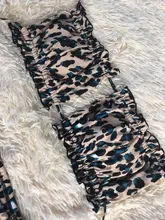 Bandeau Swimsuit Bikini-Set Beachwear Pleated Mini Thong Female Women 